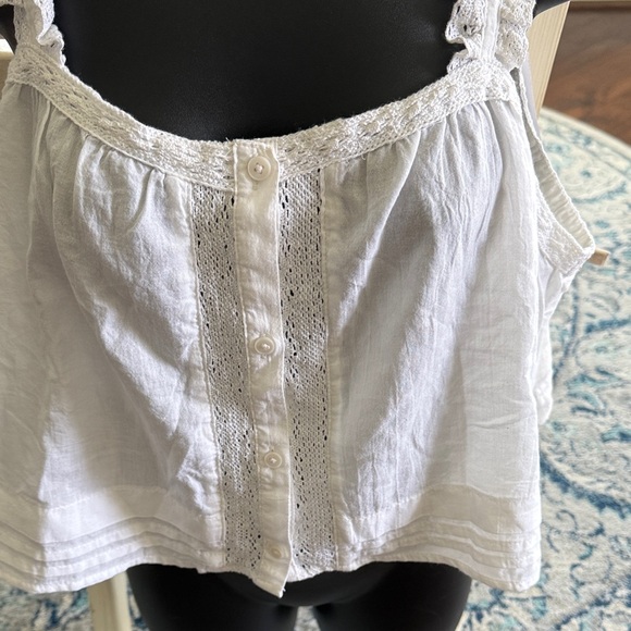 H&M White Ruffled Strap Crop Top - Picture 3 of 5